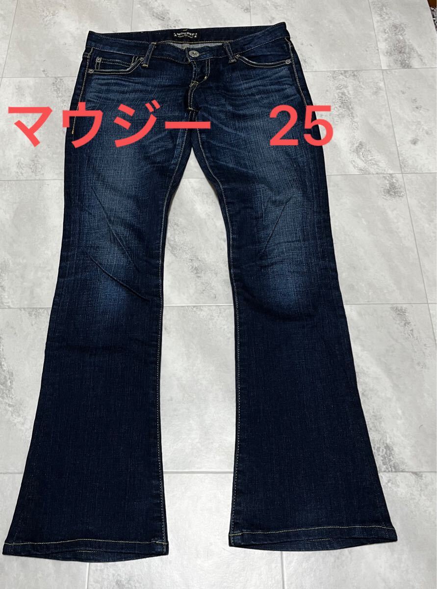 MOUSSY マウジー ストレッチ フレアパンツ ブーツカット デニムパンツ 25 ジーパン ブーツカット拍卖