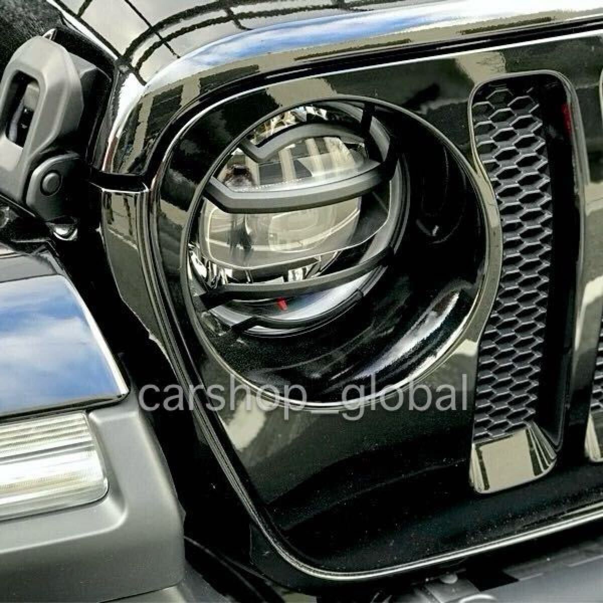 ジープ ラングラー JL グラディエーター JT フロント ヘッドライトカバー ブラック ランプガード トリム 左右 スポーツ/サハラ/ルビコン拍卖