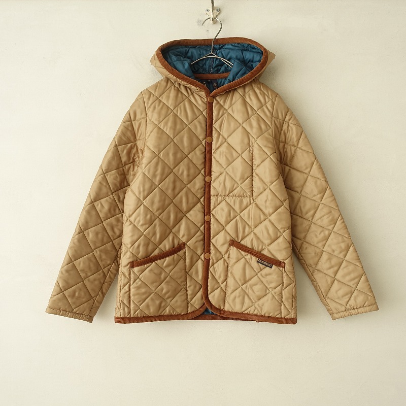 ラベンハム LAVENHAM *キルティングジャケット*36ベージュキルト中綿フードフーディ(jk33-2411-525)【02L42】拍卖