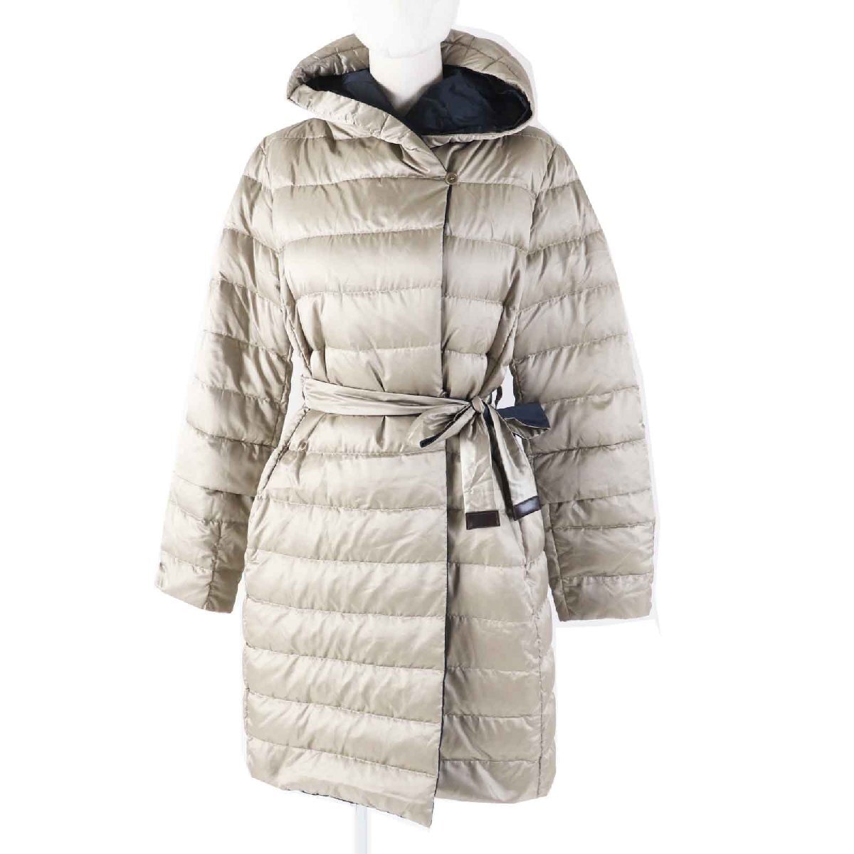 美品◎S MaxMara DESIGN FOR EASY LIVING エス マックスマーラ 袖3WAY リバーシブル フード・ベルト付き ロングダウンコート 40 正規品拍卖