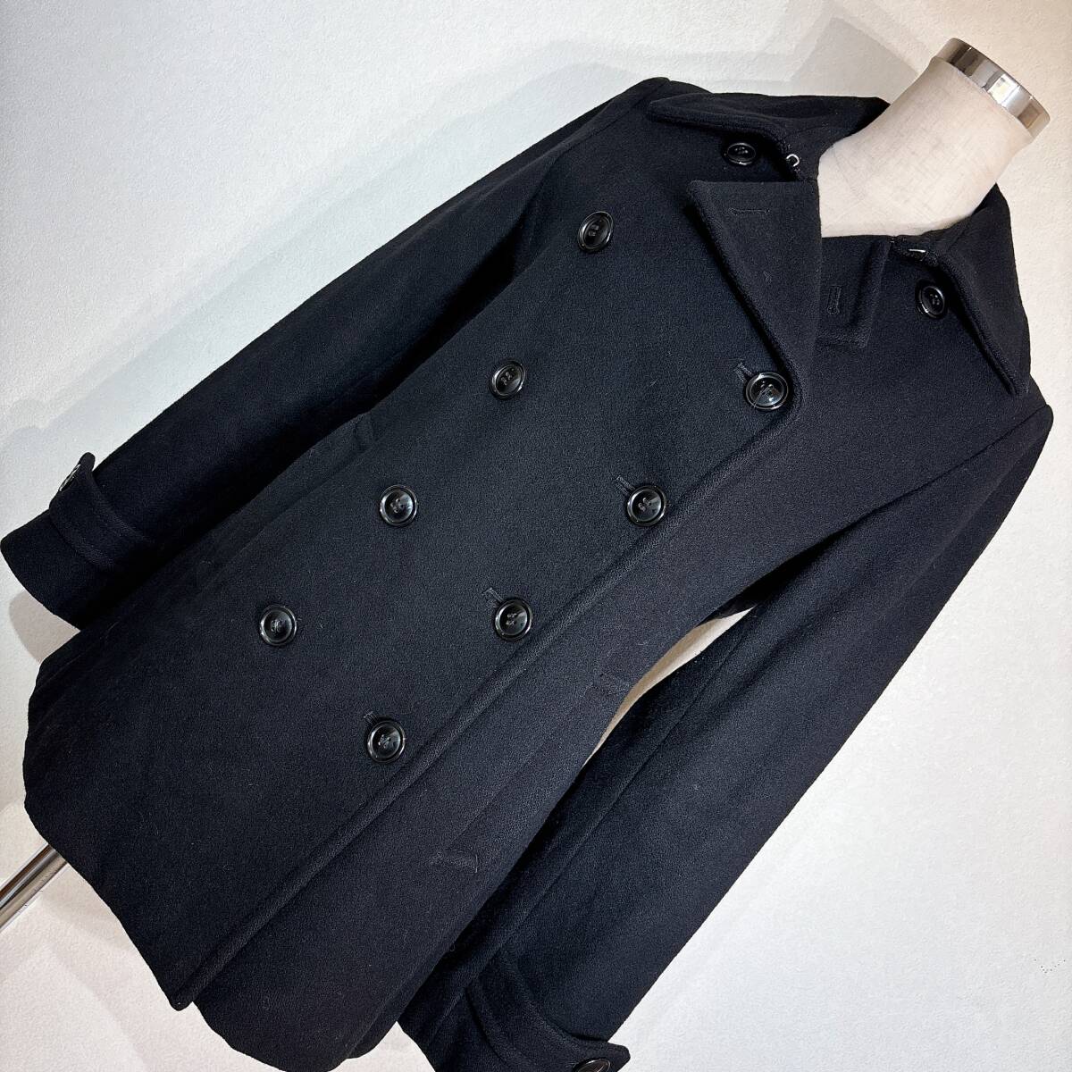 C111■ドゥーズィエムクラス★黒メルトン★ダブル/ピーコート■拍卖