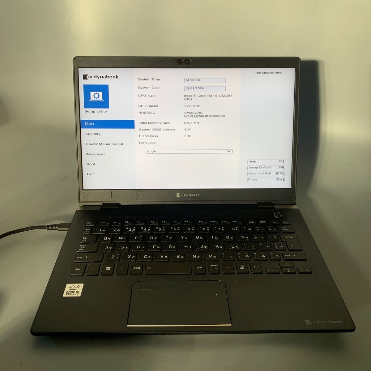 JK5771 Dynabook G83/FS /Core i5-10210U 1.60Ghz/メモリー:8GB/SSD:256/BIOS確認だけ拍卖