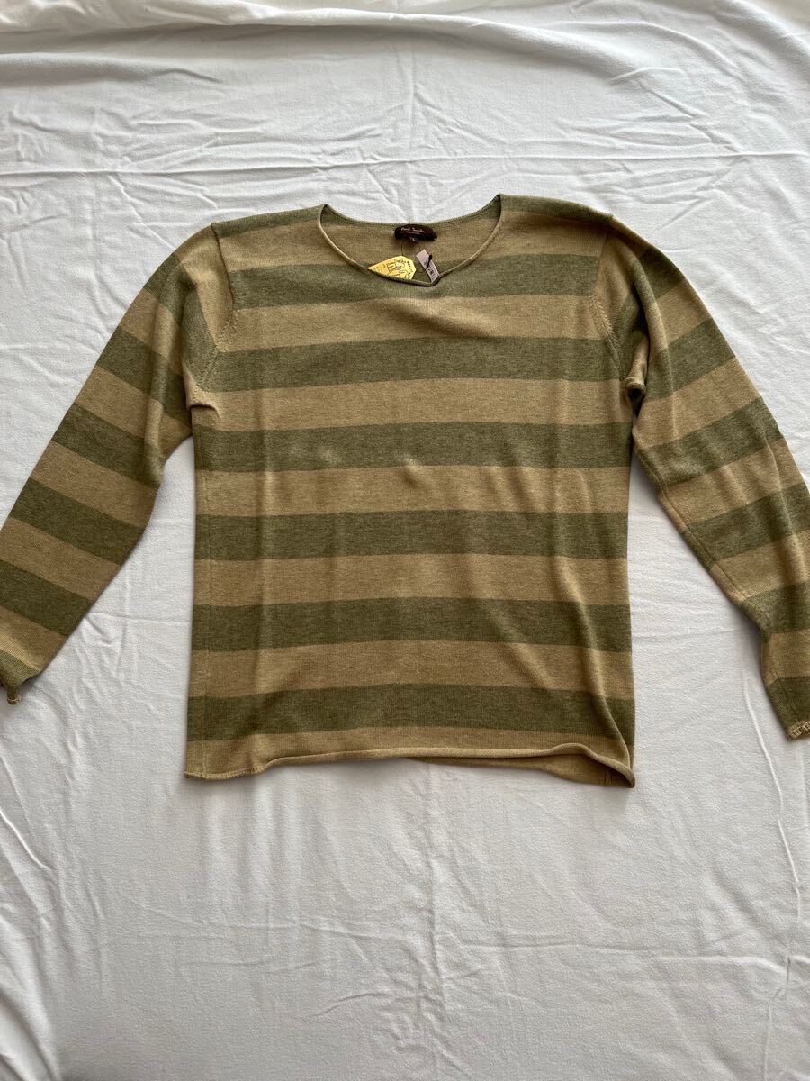 ポールスミス コレクション 最上級セーター シルクカシミヤ混 ベージュ/カーキ サイズL拍卖