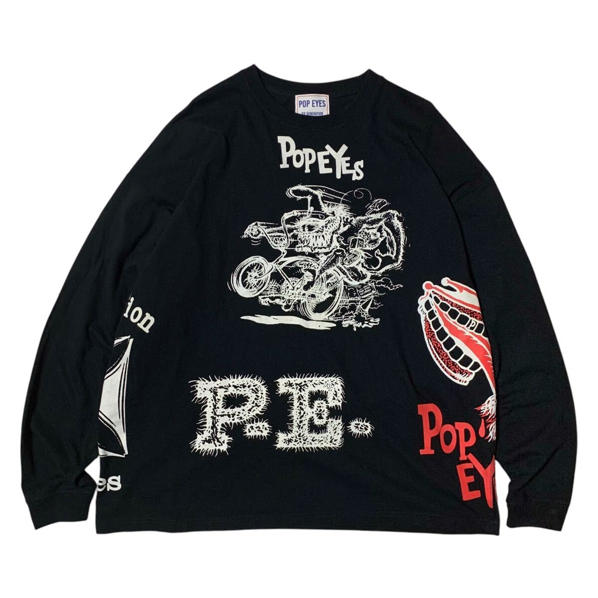 POP EYES ポップアップ限定 長袖 Tシャツ ロンT マルチプリント UNCHANGING LOVE MISTER X GLADHAND GANGSTERVILLE WEIRDO NORTH NO NAME 拍卖