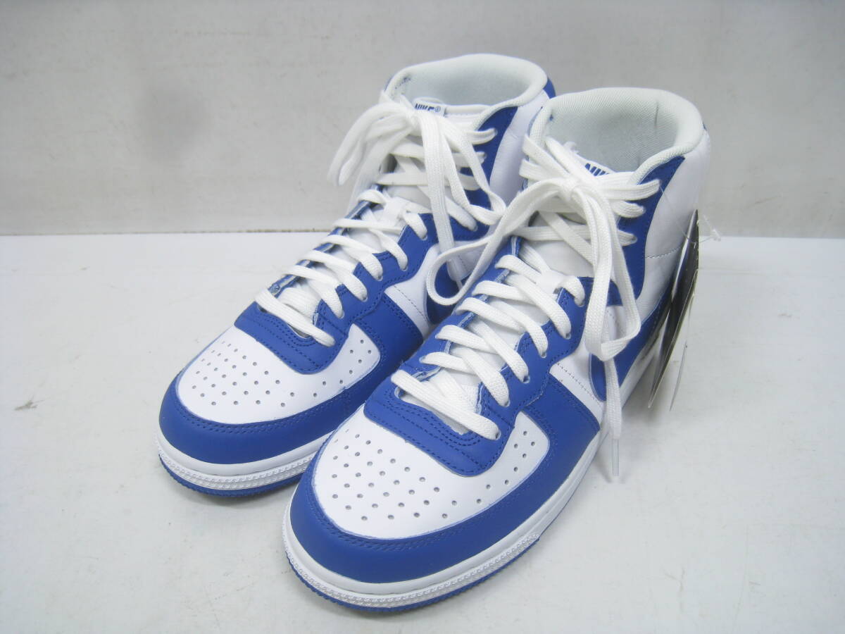新品 定価17600円 NIKE TERMINATOR HIGH ナイキ ターミネーター ハイ スニーカー FN6836-100 白×青 ホワイト ブルー サイズ27.5cm拍卖