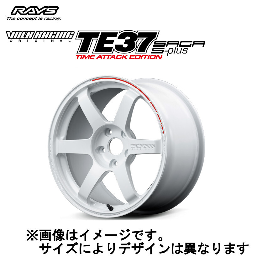 レイズ ボルクレーシング TE37 SAGA サーガ S-plus TIME ATTACK EDITION 5/114.3 18x8.5J +43 ダッシュホワイト/REDOT (WR) 06858854395WR拍卖