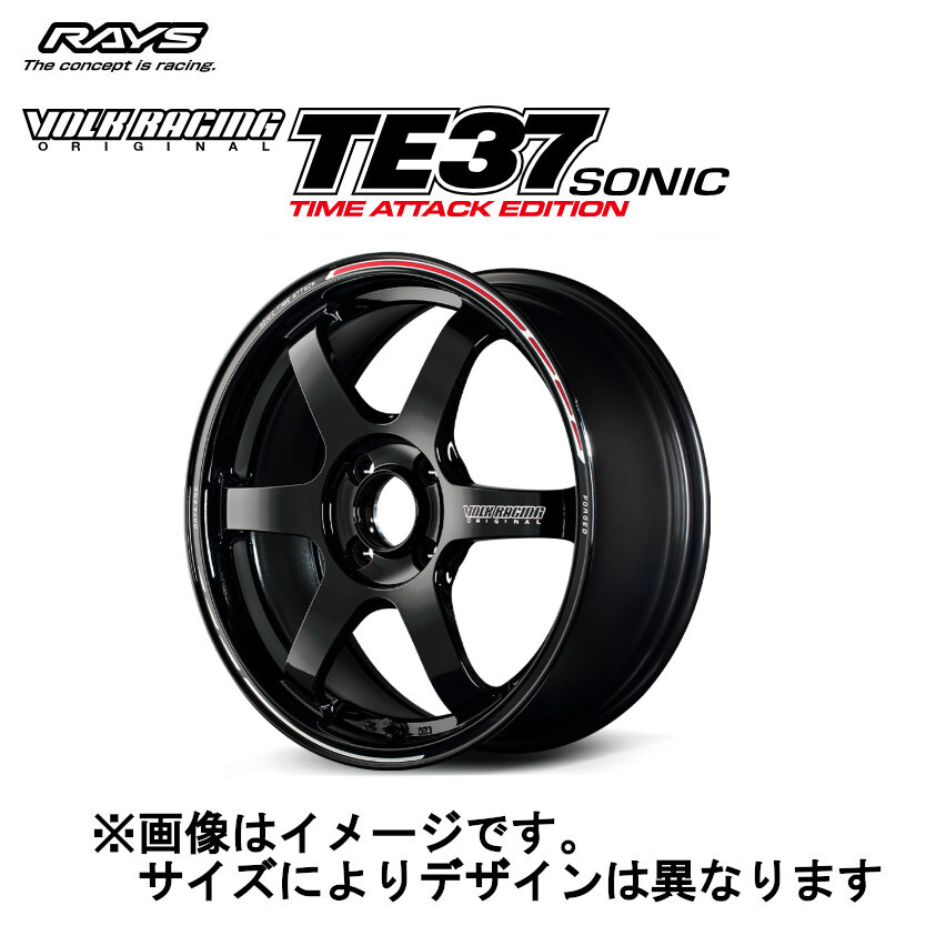 レイズ ボルクレーシング TE37 SONIC TIME ATTACK EDITION (4本セット) 4/100 15x5.0J +44 ブラック/REDOT (KR) 06675504492KR拍卖