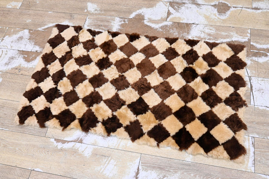 AX161 美品 本物 ムートン 毛皮 敷物 ラグ ソファーマット シート クッション カーペット 羊毛拍卖