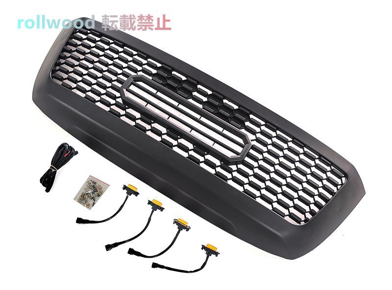 トヨタ シーケイア 10-18 ハニカム LED ライト付き フロントグリル メッシュ拍卖