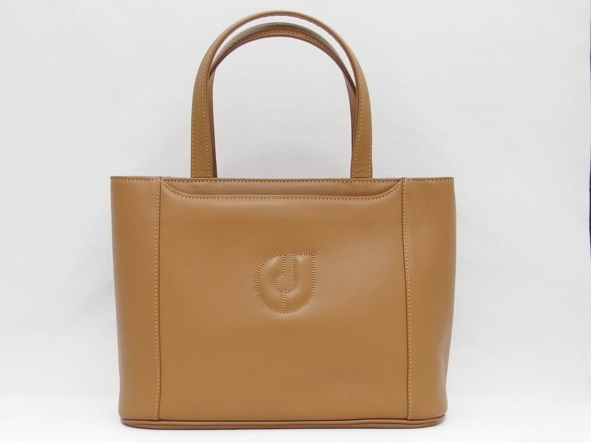 美品★CHARLES JOURDAN シャルル・ジョルダン レザー ブラウン ハンドバッグ /B8084拍卖