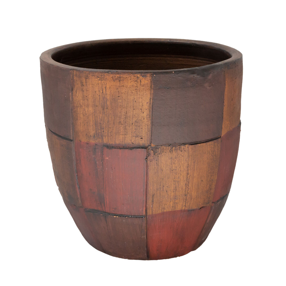 モダンカラーテラコッタ鉢 Ichimatsu Mサイズ チェック拍卖