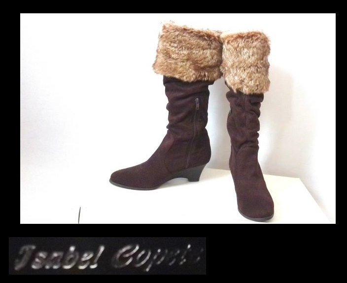 【004-66】ブラウンスエード調ロングブーツ★未使用大きいサイズLL拍卖