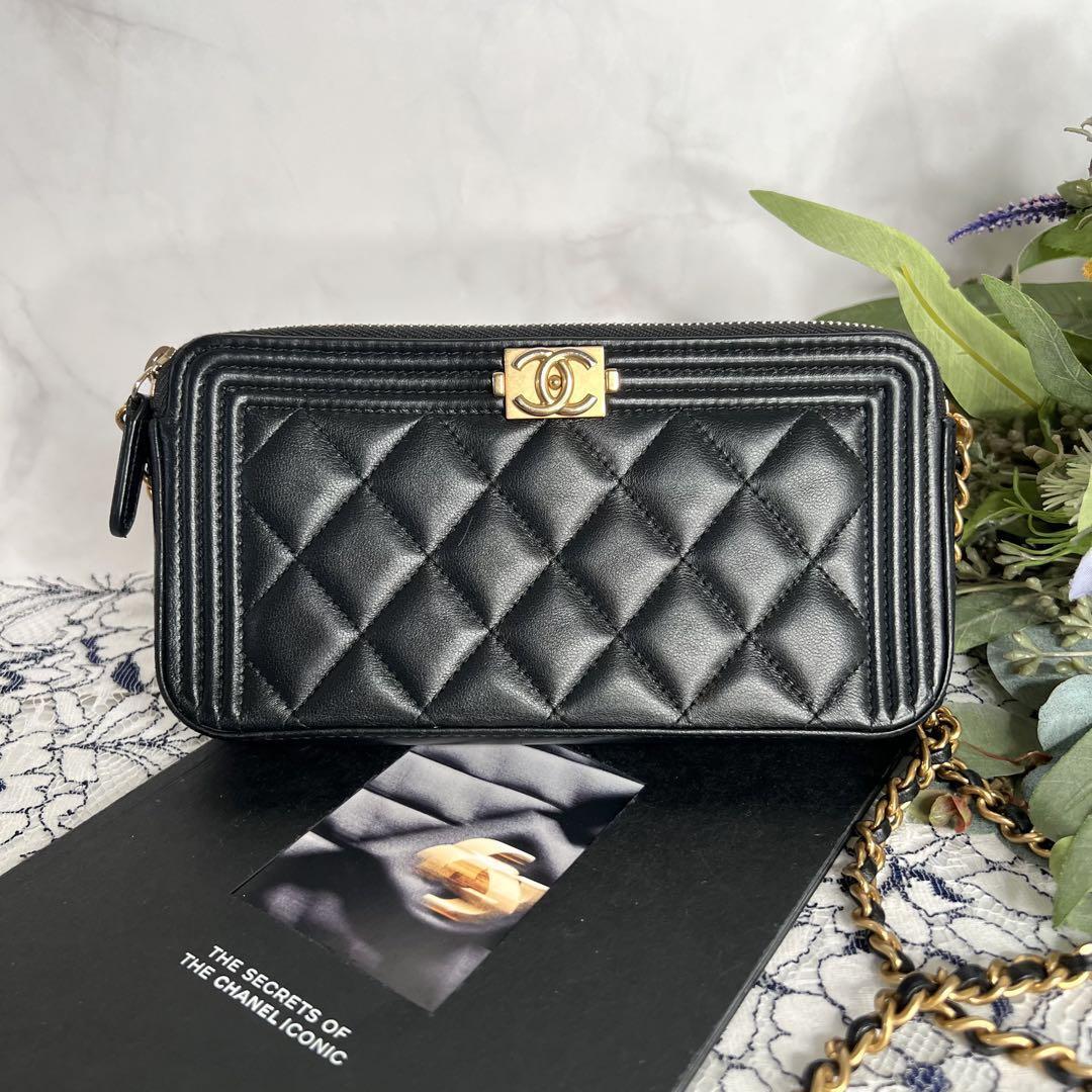 CHANEL シャネル【美品】チェーンウォレット ボーイシャネル ラムスキン拍卖