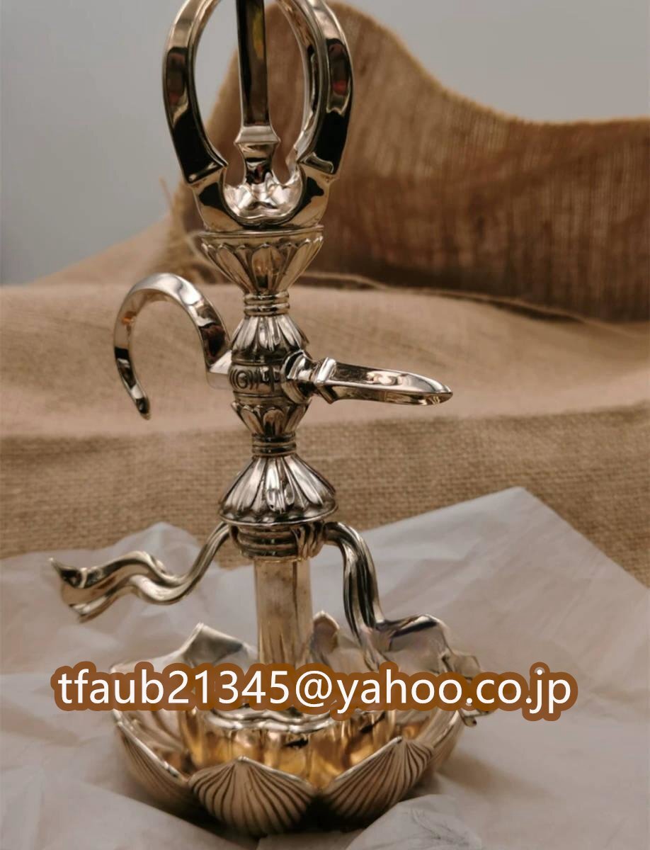 「密教法具 寺院用仏具」極上品 愛染明王 五鈷鉤 仏具 仏教美術 銅製 磨き仕上げ 高さ19cm拍卖