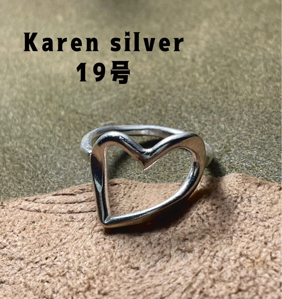 R6911めあこH 純銀アートリングハンドメイドカレン族Karensilverハート形指輪19号こHカレンシルバーリング拍卖