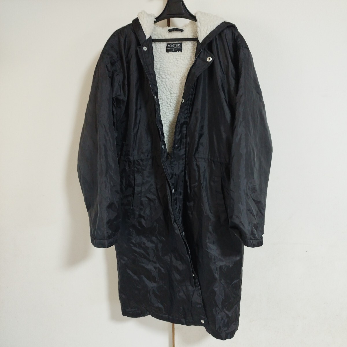 ジャケット ロング 黒 アウター ボア スポーツ 部活 ナイロン拍卖