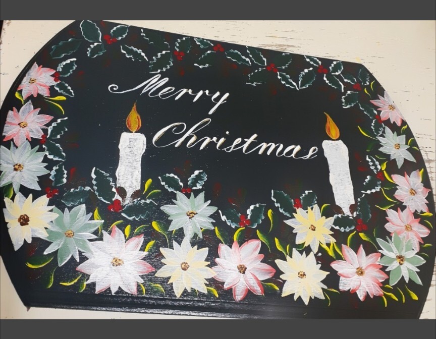 【美品 未使用】海外作家(詳細不明) 手描き オリジナル クリスマス Xmas ボード拍卖