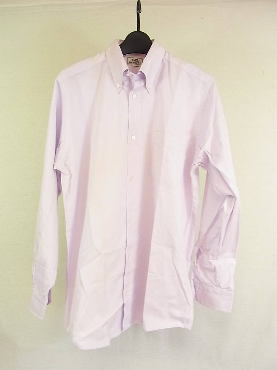 ■■エルメス★セリエボタン長袖シャツ(パープル) 38 15■■拍卖