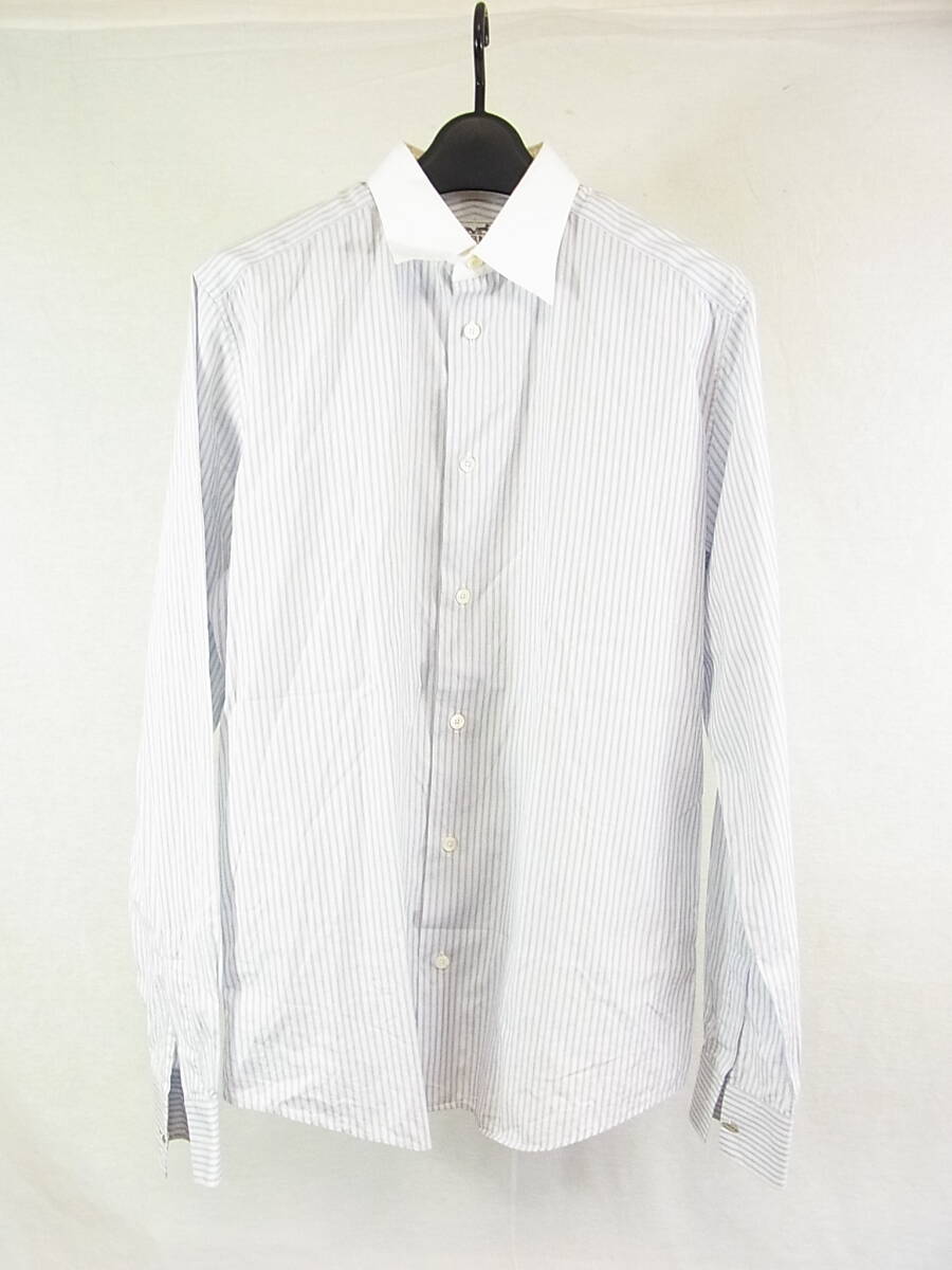 ■■エルメス★セリエボタンストライプ柄長袖シャツ ドレスシャツ 38/15■■拍卖