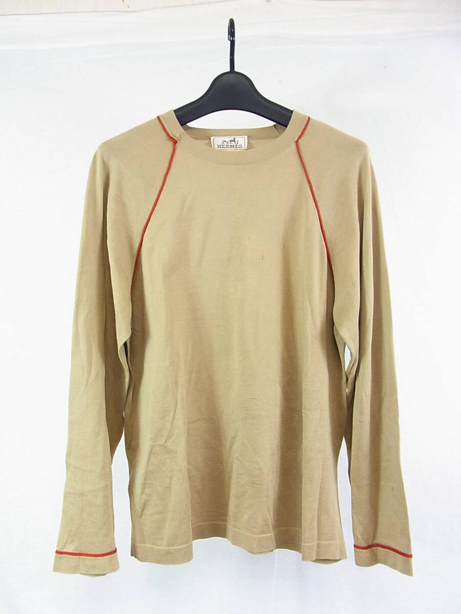 ■■エルメス★ベージュ長袖Tシャツ 長袖カットソーS■■拍卖