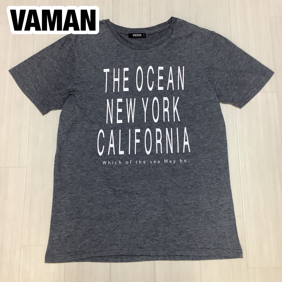 VALMAN 半袖Tシャツ L グレー ビッグプリント拍卖