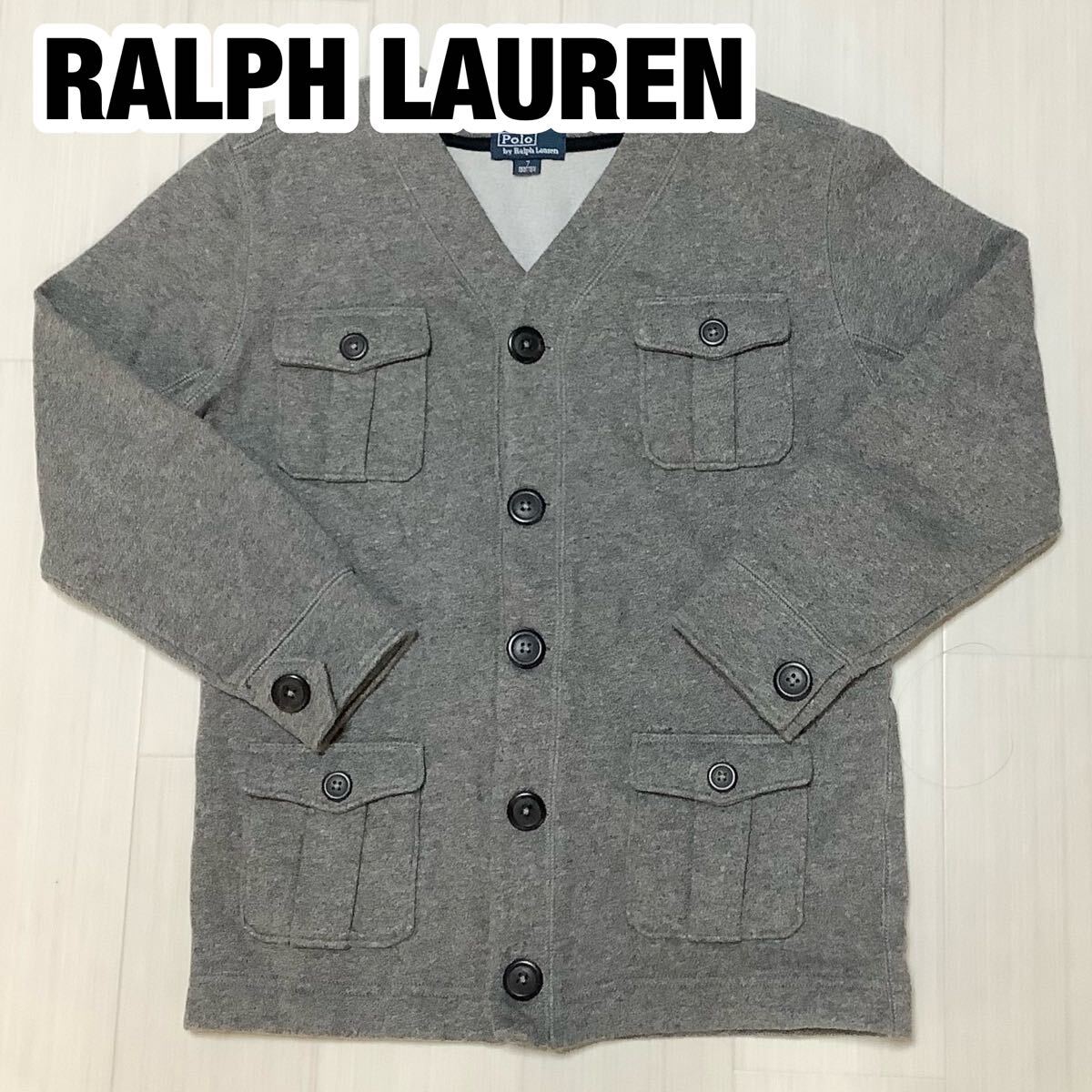 POLO BY RALPH LAUREN ポロ バイ ラルフローレン コットンジャケット 7 130/64 グレー ユースサイズ キッズ拍卖