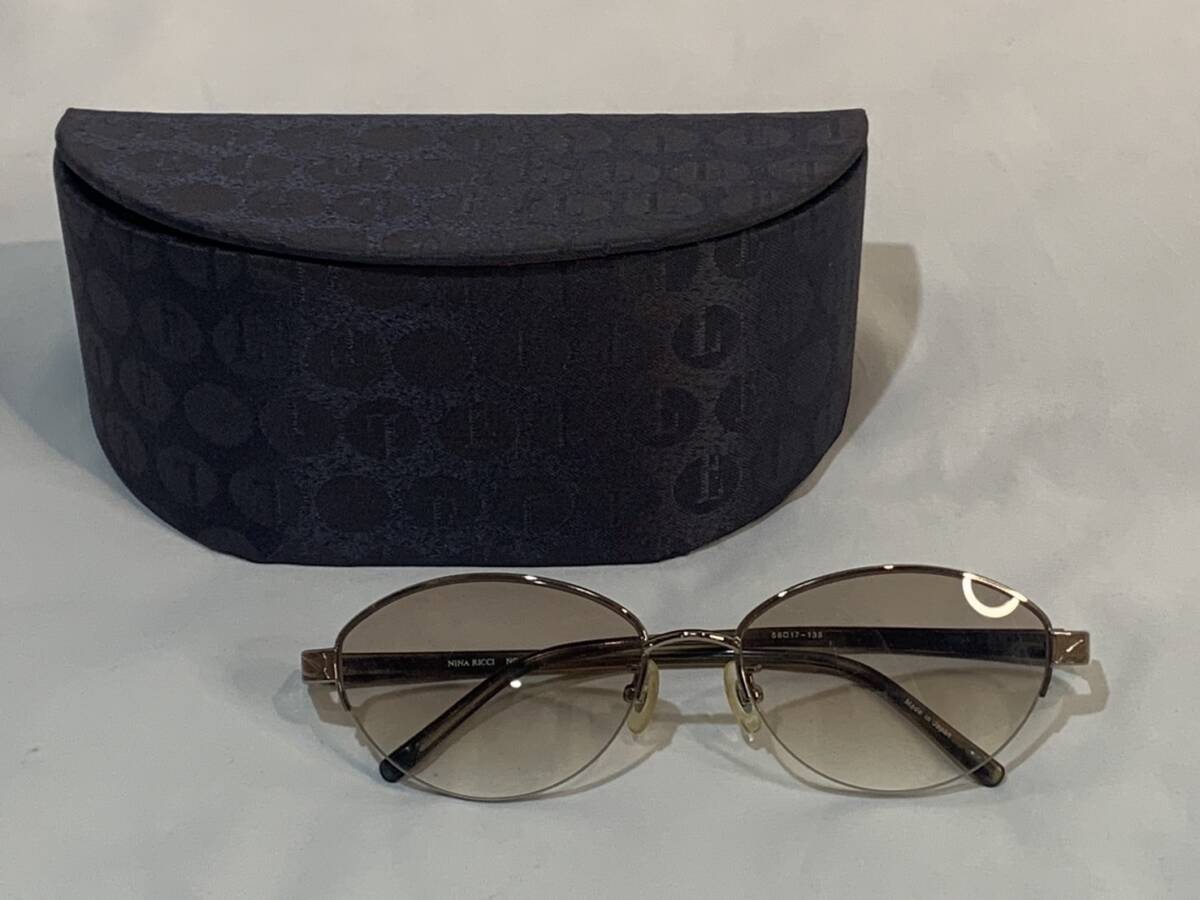 【 NINA RICCI 】ニナリッチ サングラス 56□17-135 NR メガネ 眼鏡 ELLEメガネケース付き 日本製拍卖