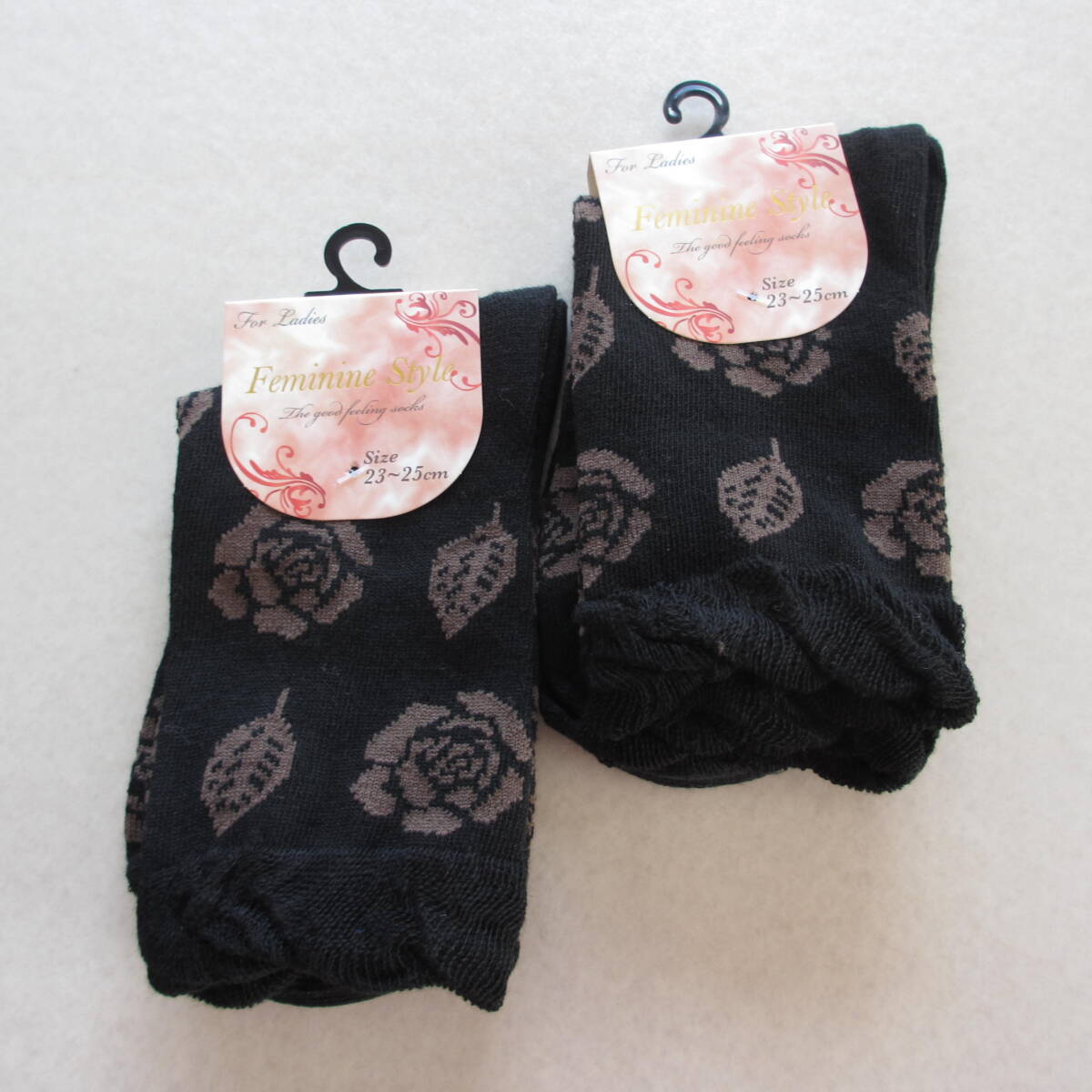 未使用・未使用・ソックス・靴下・2点セット・レディース・婦人・ファッション小物・服飾小物・まとめ売り・23㎝~25㎝拍卖
