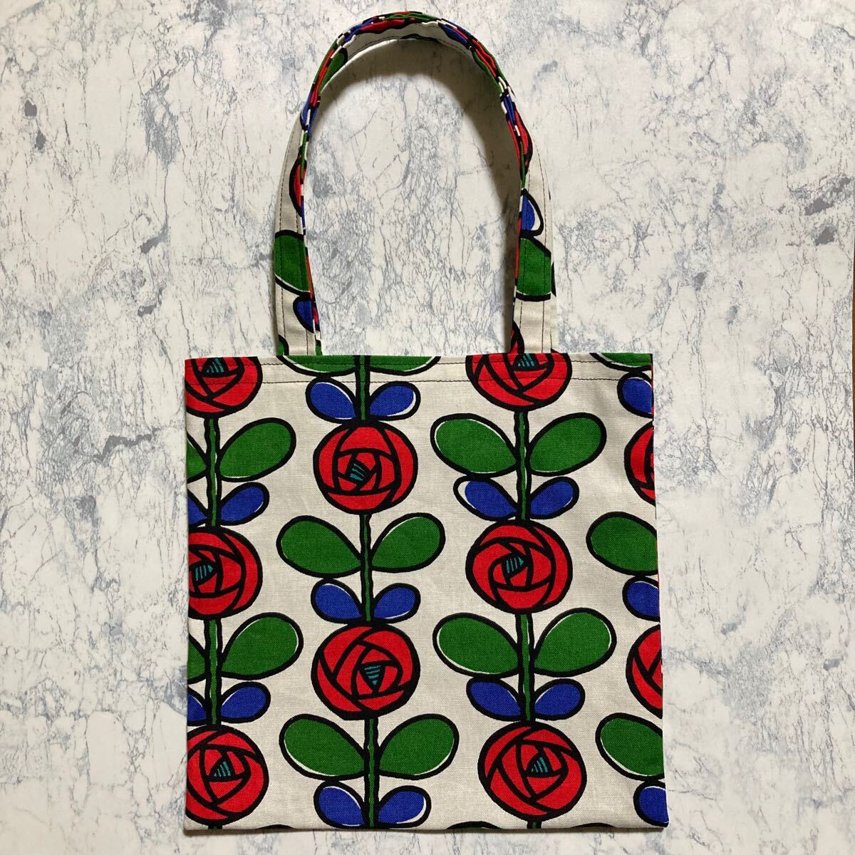 ハンドメイド レトロ バラ 薔薇柄 ミニトートバッグ サブバッグ 手提げ拍卖