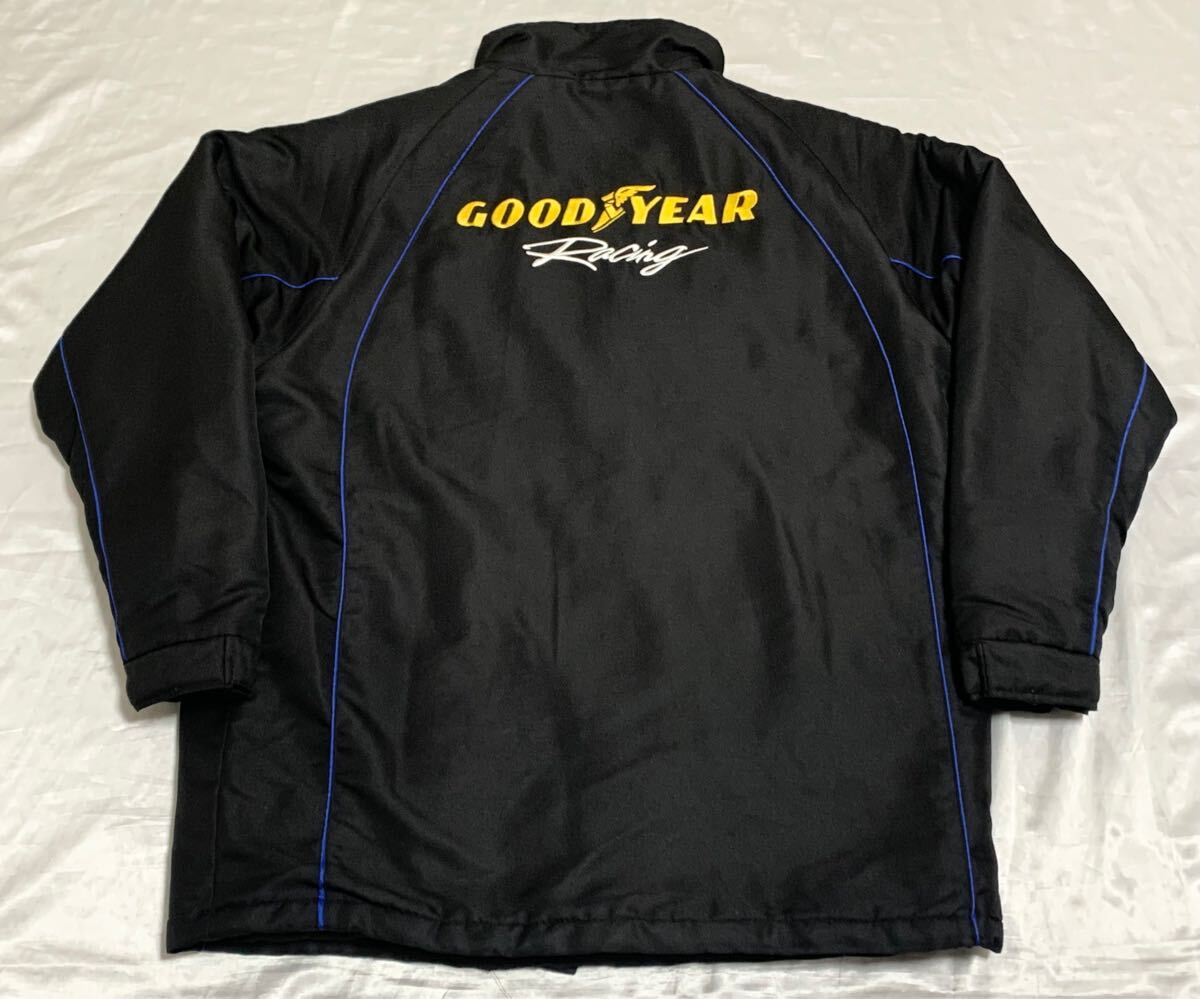 【送料無料 値下げ交渉歓迎】グッドイヤーレーシング 激レア90sビンテージ中綿入ジャンパー L ブラックGOODYEAR古着タイヤジャケットウェア拍卖