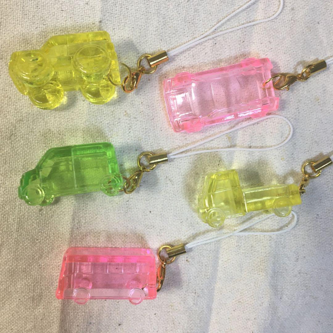 車 カー ストラップ 5個セット 緑色 ピンク色 ストラップ 可愛い拍卖