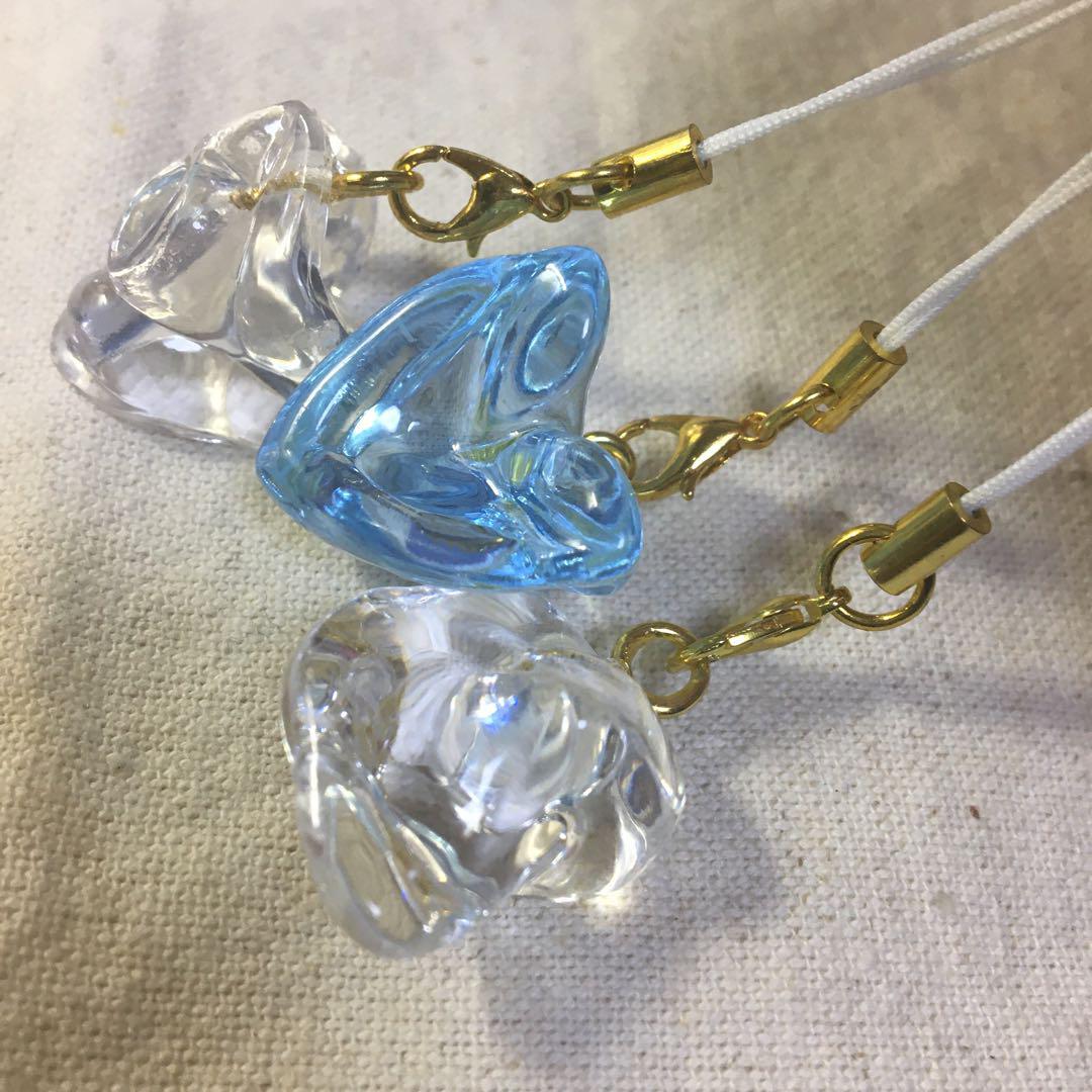 アクリルストラップセット クリア・ブルー 3個セット拍卖