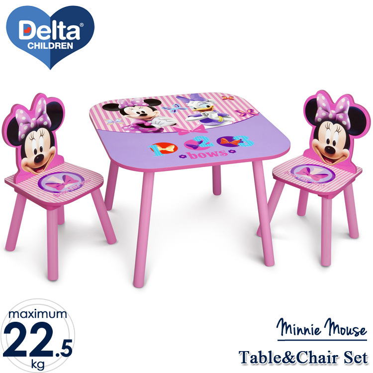 テーブル & チェア セット ディズニー ミニーマウス 2人用 子供用家具 子供部屋 Delta デルタ拍卖