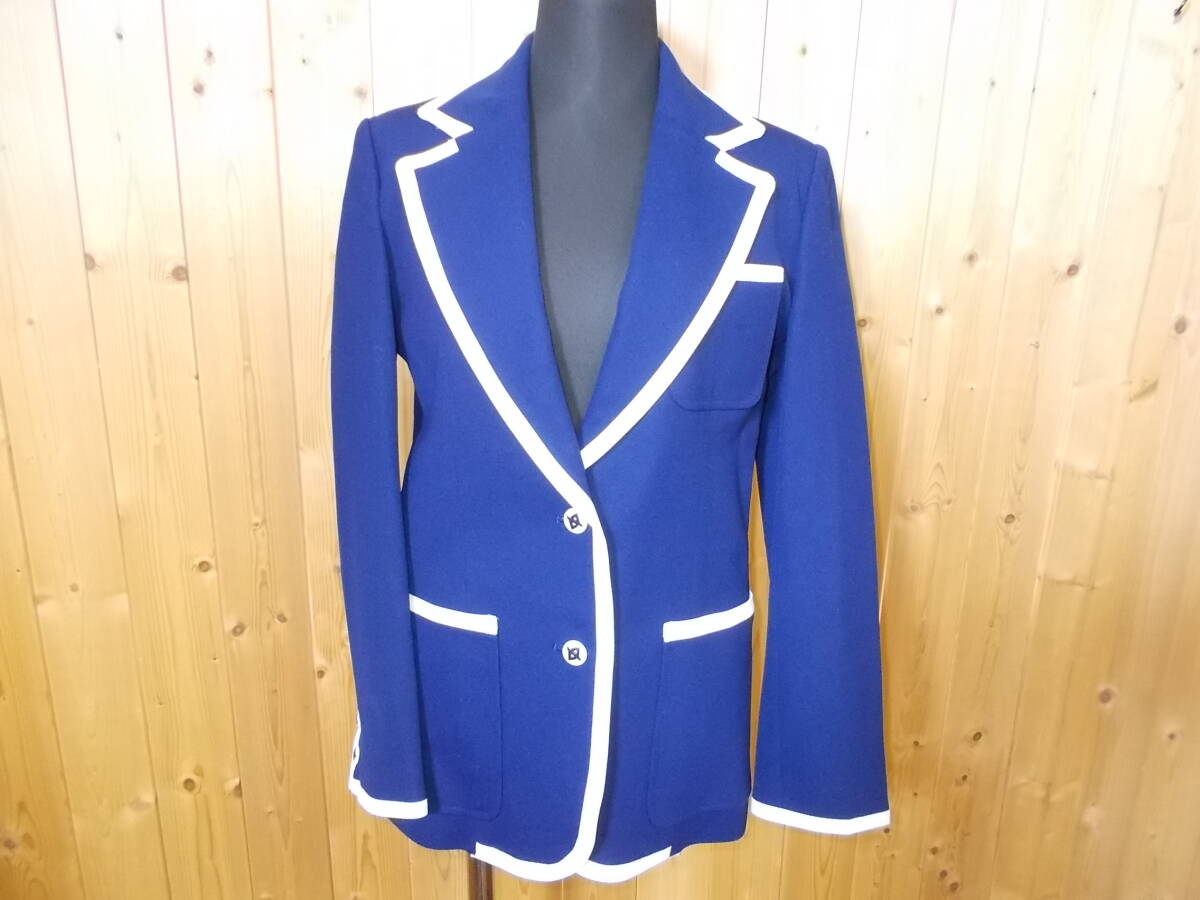 e245◆PARIS ジャケット◆サイズ7 レディース レトロ 古着 パリス 2B テーラード ブレザー パイピング スクールジャケット風拍卖