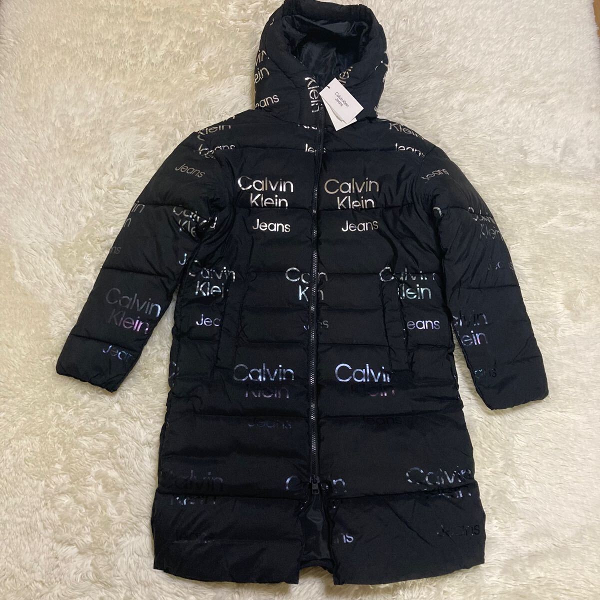 未使用 Calvin Klein 中綿ジャケット ロング ロゴ拍卖