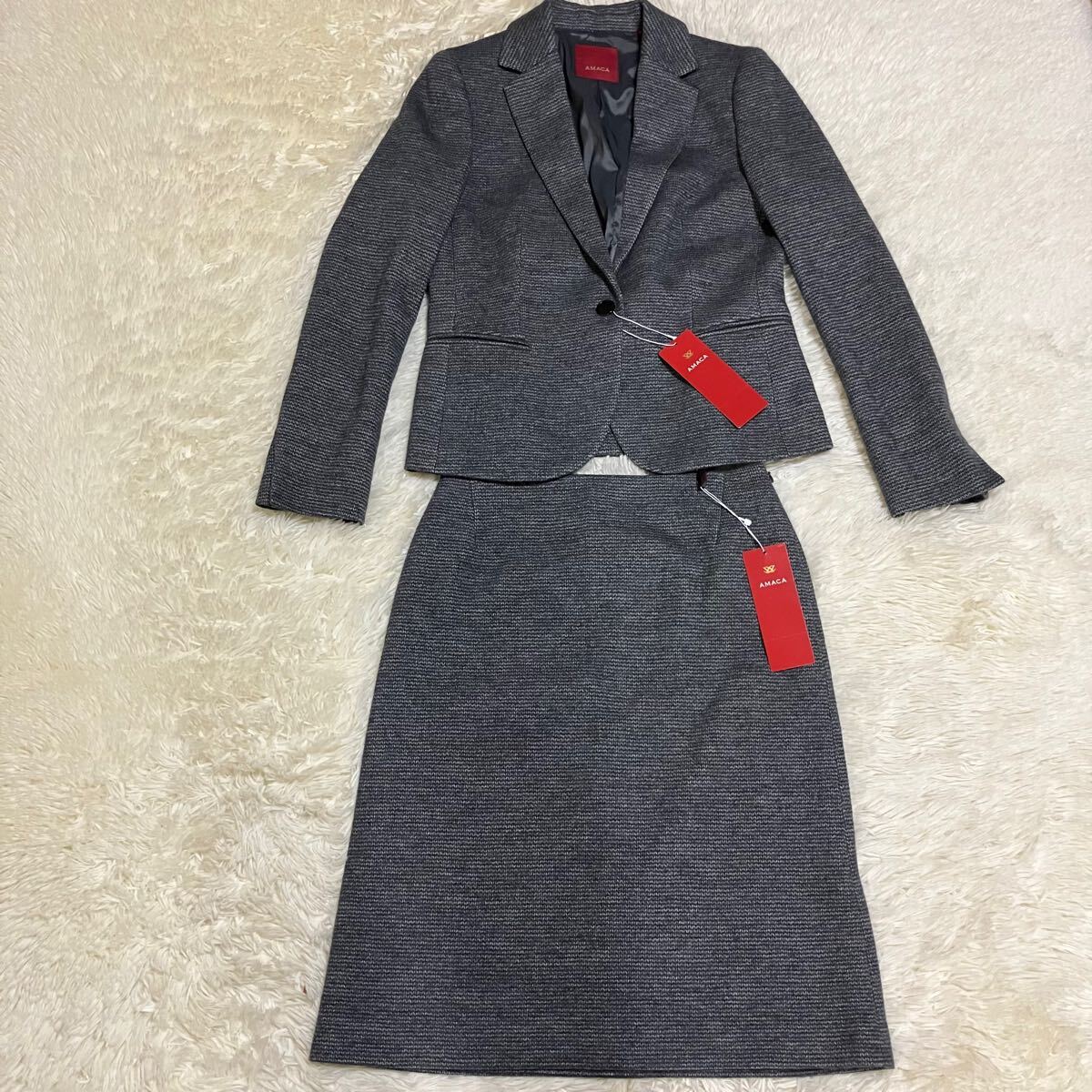 未使用 アマカ ウール セットアップ ジャケット スカート拍卖