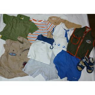 ① 男の子 服 サンダル 10点セット クレージュ ナイキ Bit.s サイズ80 NIKE CELEC まとめ (未使用タグ付きサンダル15.0cm含む拍卖