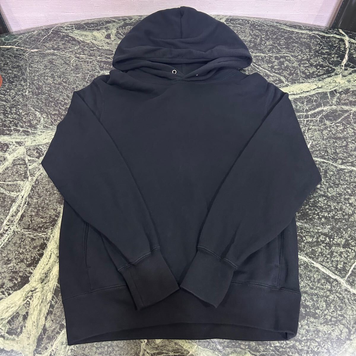 【美品・紐無し】UNIQLO★ユニクロ スウェットプルパーカ 黒 メンズLサイズ パーカー 341-433045拍卖