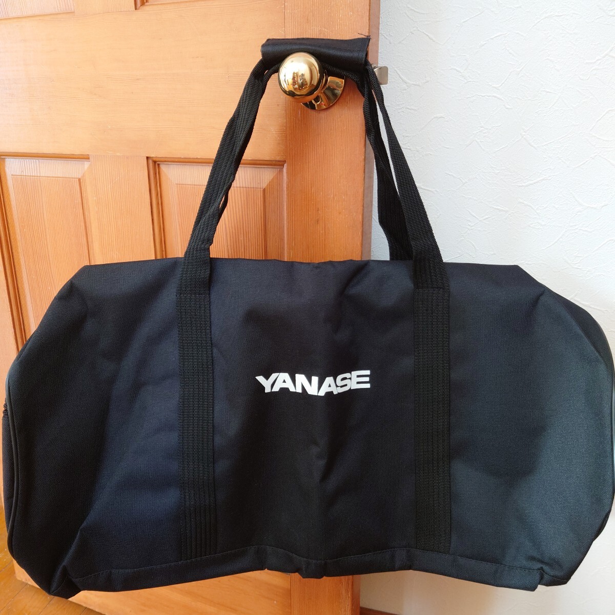 ヤナセバッグ ブラック ボストンバッグ 横幅約66cm 縦約32cm マチ約32cm ベンツメーカー YANASE ノベルティ スポーツ キャンプ 黒 ボストン拍卖