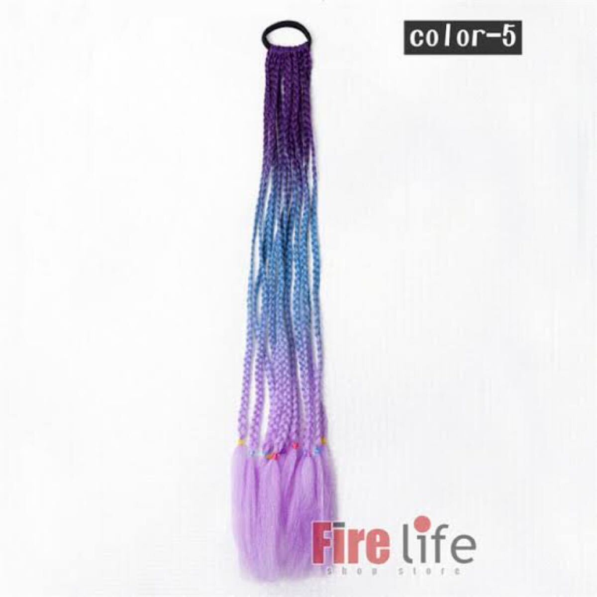 2本 三つ編み ヘアゴム ブレイズエクステ ポニーテール ヘアアクセサリー ハロウィン パープル拍卖