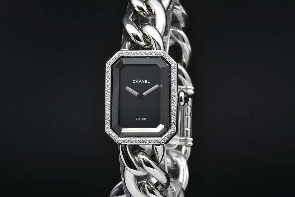 シャネル H3252 プルミエール ウォッチ ダイヤモンドベゼル レディース SS クォーツ XLサイズ 黒文字盤拍卖