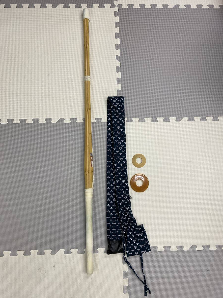 剣道 竹刀 全長117㎝ 中古保管品 / 状態 現状品 / 竹刀鍔 鍔止め 武道具【1226k-12】拍卖