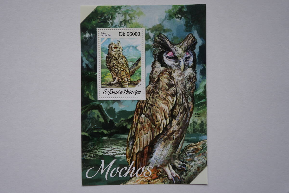 外国切手: サントメプリンシペ切手 「キタアフリカワシミミズク」小型シート 未使用拍卖