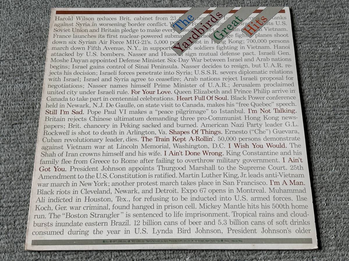 超音波洗浄済 The Yardbirds/Great Hits 中古LP アナログレコード VINYL ザ・ヤードバーズ 拍卖