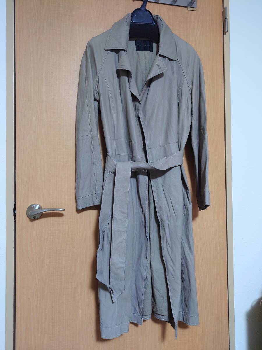 ☆全国送料無料♪♪☆アンテプリマANTEPRIMA羊革レディース高級レザーコート44サイズ グレージュ Lサイズ位拍卖