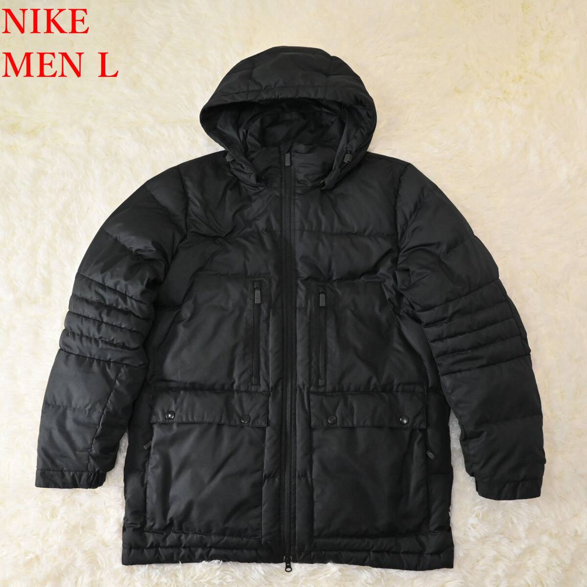 V4 MEN L ナイキ 黒 ダウンジャケット フーディ拍卖