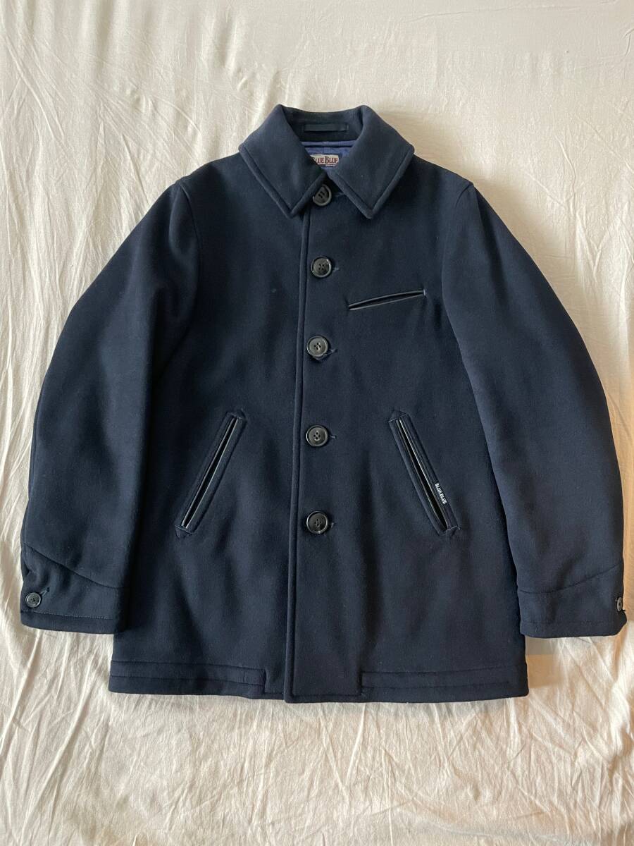 ★送料無料★BLUEBLUE ウールコート size2 ブルーブルーネイビー拍卖