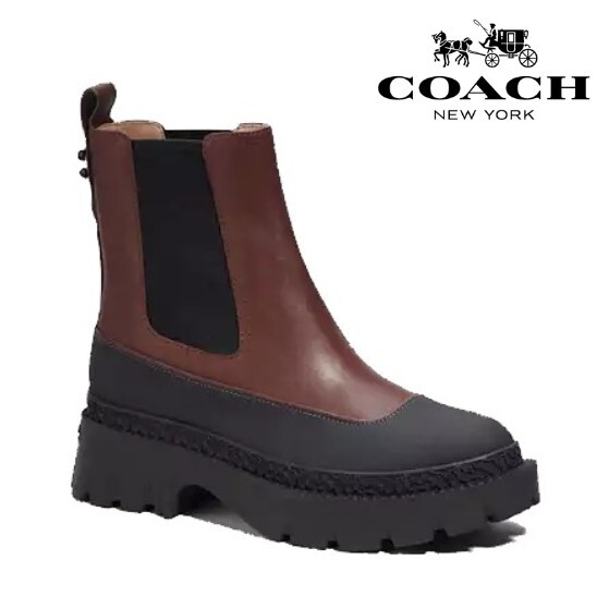 ◆1点のみ!早い者勝ち!◆新品/正規品◆【COACH★CM770】コーチ 百貨店商品 ブーティ ブーツ レザー プルオンタイプ 定価60,500円 箱付き拍卖