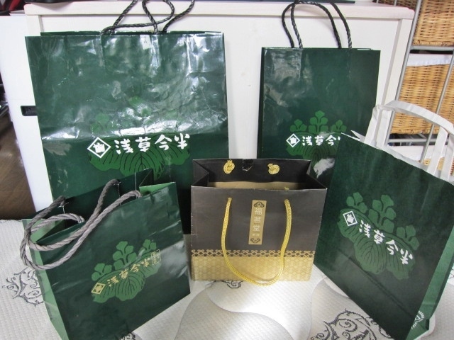 浅草今半 紙袋 福茗堂茶荘 ショッパー FOOK MING TONG 紙袋 高級茶葉中国茶専門店 ショッパー 紙袋 5枚セット 折り曲げて配送です。 拍卖