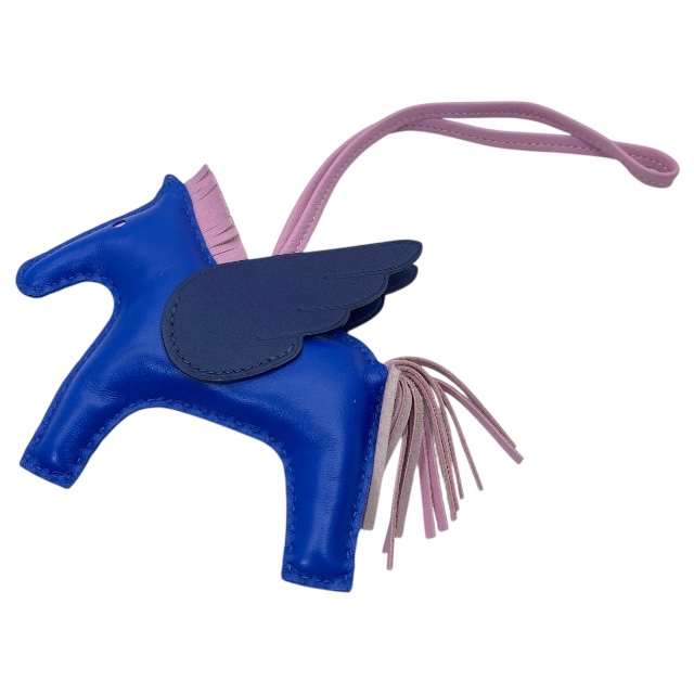 HERMES エルメス ロデオ MM ペガサス バッグチャーム キーホルダー ブルーフランス ブルーサフィール モーブシルベスト拍卖